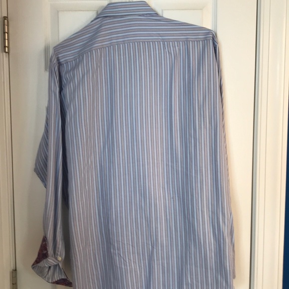 Blue and purple striped shirt. - Picture 2 of 3